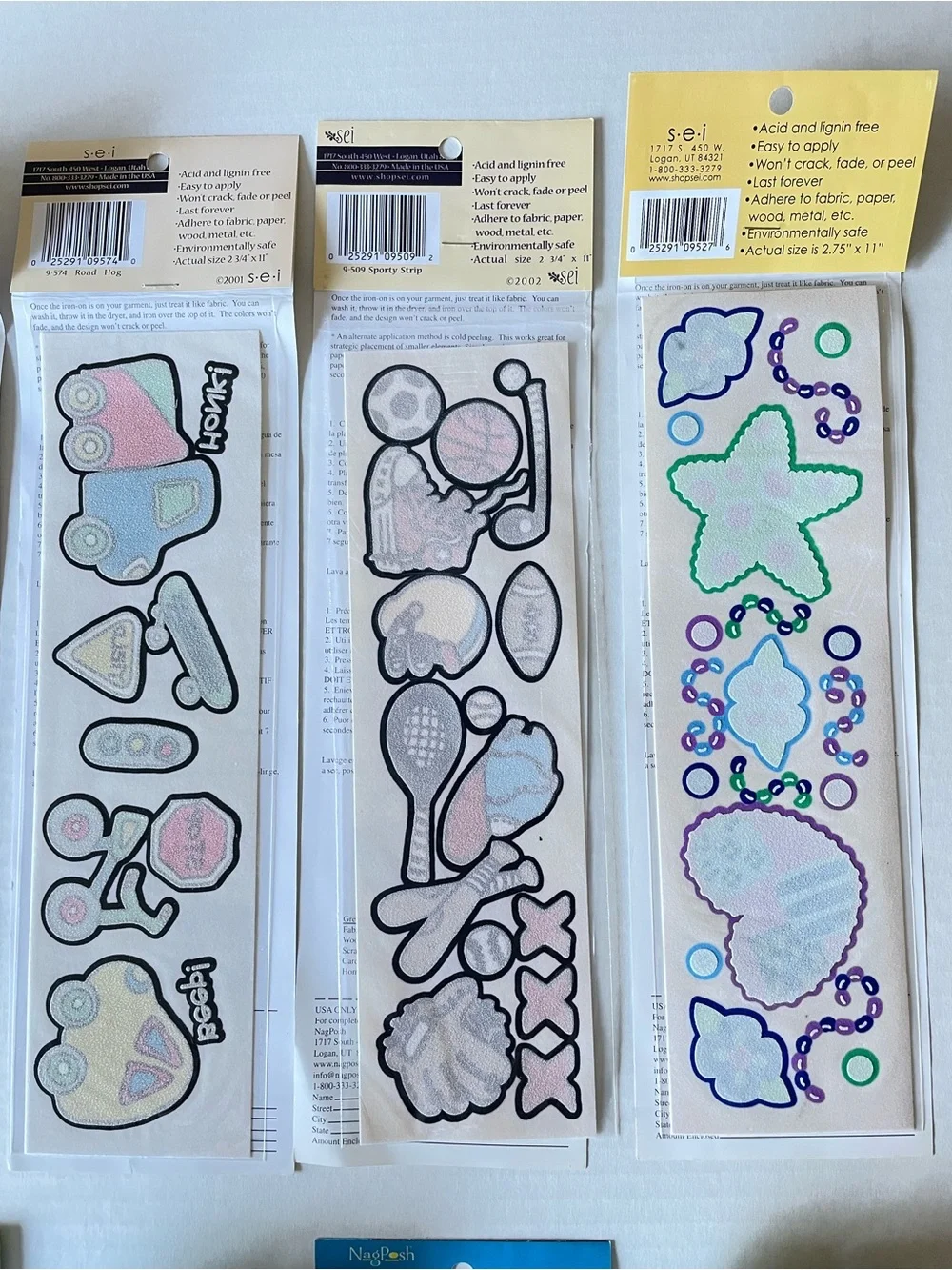 NEW Lot of 10 Vintage Early 2000s Iron-Ons Y2K SEI Basics Crafting Sewing Kid